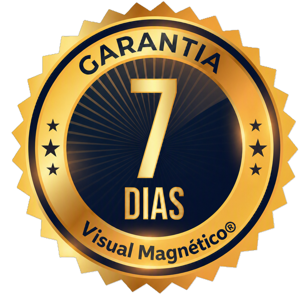Selo de garantia incondicional de 7 dias do APP Visual Magnético®